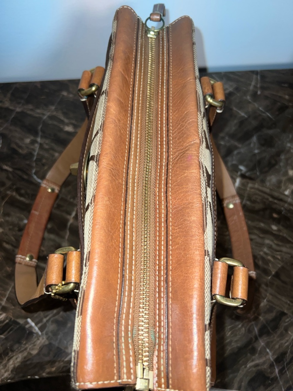 Coach Hamptons Signature Stripe Carryall bag iconic C jacquard Y2K 2007 11071 - Picture 11 of 16